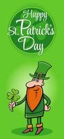 Saint Patrick Day design with Leprechaun with clover vector