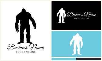 silhouette bigfoot vector logo template