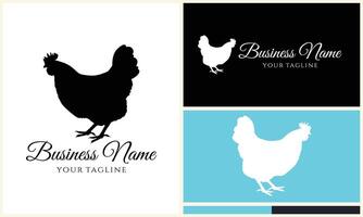 chicken hen rooster logo template vector