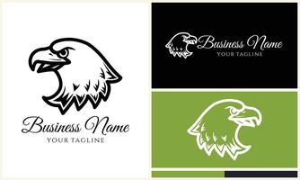 silhouette  eagle head logo template vector