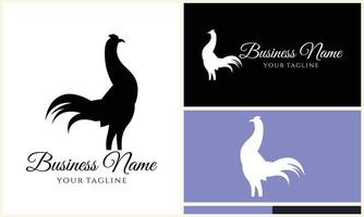 chicken hen rooster logo template vector