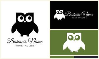 silhouette vector owl logo template