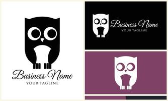 silhouette vector owl logo template