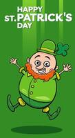 Saint Patrick Day design with Leprechaun with clover vector