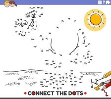 connect the dots activity with cartoon camel animal character vector