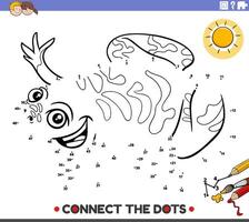 connect the dots activity with cartoon frog animal character vector