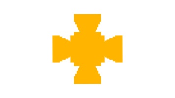 a pixel cross icon on a transparent background png
