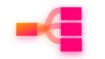 a pink and orange square with a line through it png