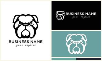 line head bulldog logo template vector