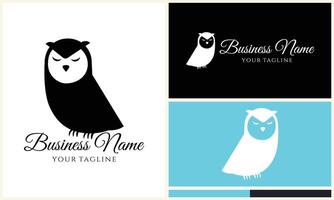 silhouette owl bird logo template vector