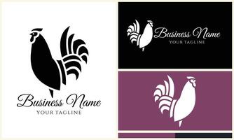 chicken hen rooster logo template vector