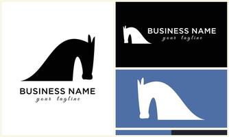 line horse head logo design vector