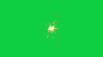 Welding spark particle effect animation isolated on green screen background video