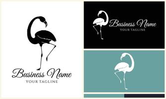 silhouette stork vector logo template