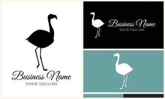 silhouette stork vector logo template