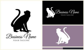 silhouette monkey vector logo template