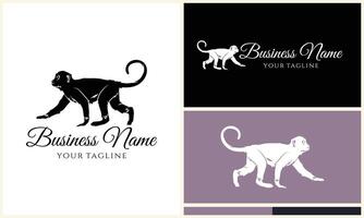 silhouette monkey vector logo template