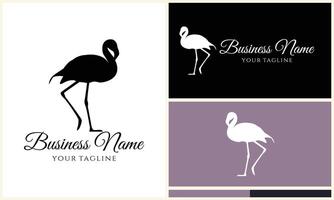 silhouette stork vector logo template