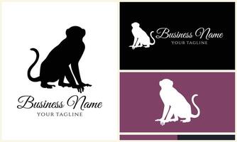 silhouette monkey vector logo template