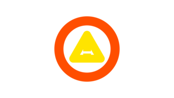 a yellow triangle with a car in the middle of it png