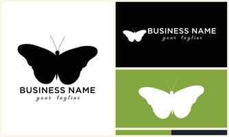 silhouette butterfly vector logo template