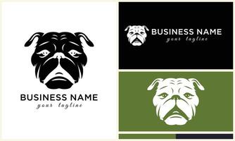 line head bulldog logo template vector