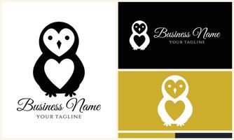 silhouette owl bird logo template vector