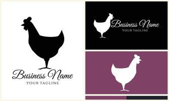 chicken hen rooster logo template vector