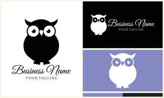 silhouette owl bird logo template vector