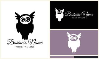 silhouette owl bird logo template vector