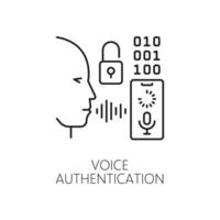 Voice authentication icon biometric identification vector