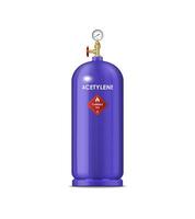 Acetylene realistic gas metal cylinder or balloon vector