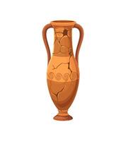 Ancient vase with cracks, antique broken amphora vector