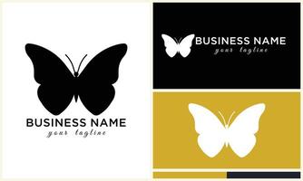 silhouette butterfly vector logo template