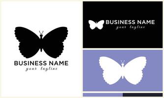 silhouette butterfly vector logo template