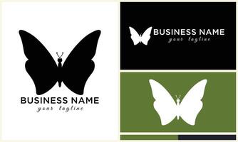 silhouette butterfly vector logo template