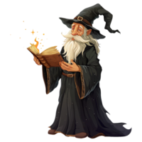 AI generated Cartoon wizard isolated on transparent background png