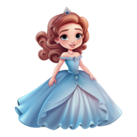 AI generated Cute princess cartoon isolated on transparent background png