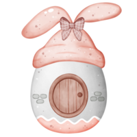 illustrazione di un uovo Casa decorato con un' rosa cappello tetto png