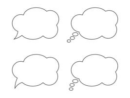 Thought bubble line icon. Speech or think bubble, empty communication cloud. Set of vector design elements. Editable stroke.