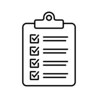 Clipboard line icon. Checklist outline icon symbol for web site and app design. Expanded stroke. vector