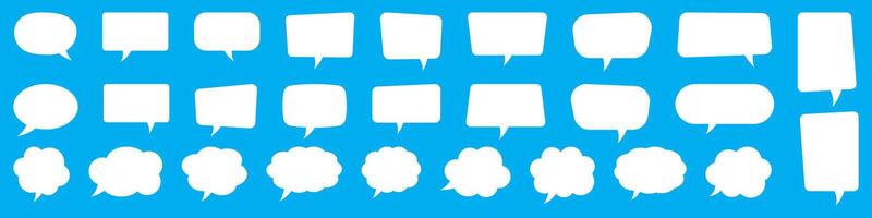 Set of speech bubbles. Speak bubble text, cartoon chatting box, message box. Blank empty white speech bubbles. vector