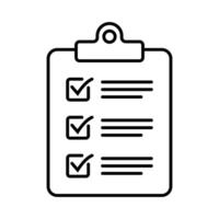 Clipboard line icon. Checklist outline icon symbol for web site and app design. Expanded stroke. vector