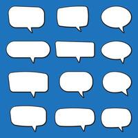 Set of speech bubbles. Speak bubble text, cartoon chatting box, message box. Blank empty white speech bubbles. vector