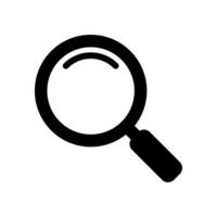 Magnifying glass icon, vector magnifier or loupe sign. Web search icon.