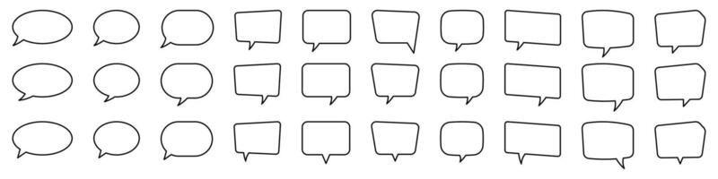 Speech bubble, speech balloon, chat bubble line art vector icon for apps and websites.