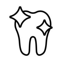 Tooth whitening icon, line icon with editable stroke. vector