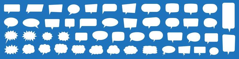 Set of speech bubbles. Speak bubble text, cartoon chatting box, message box. Blank empty white speech bubbles. vector