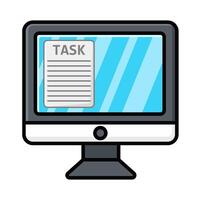 task in computer illustration vector