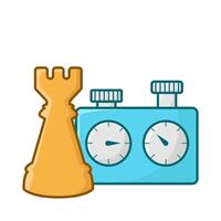 time with rook chess illustration vector